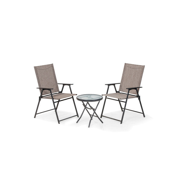 Trodelni set sa dve sklopive stolice Snap Rest - Metalni nameštaj - SKU 088825