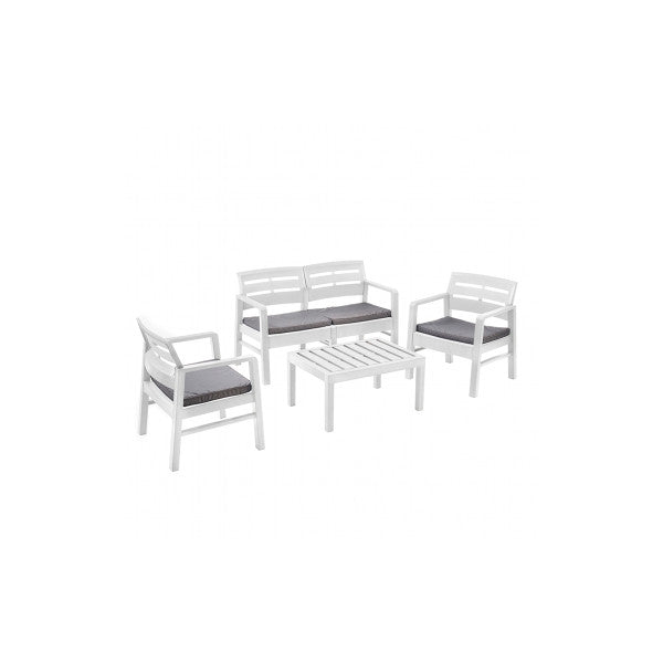 Baštenski set sa jastucima - Java beli - Plastični setovi - SKU 089509