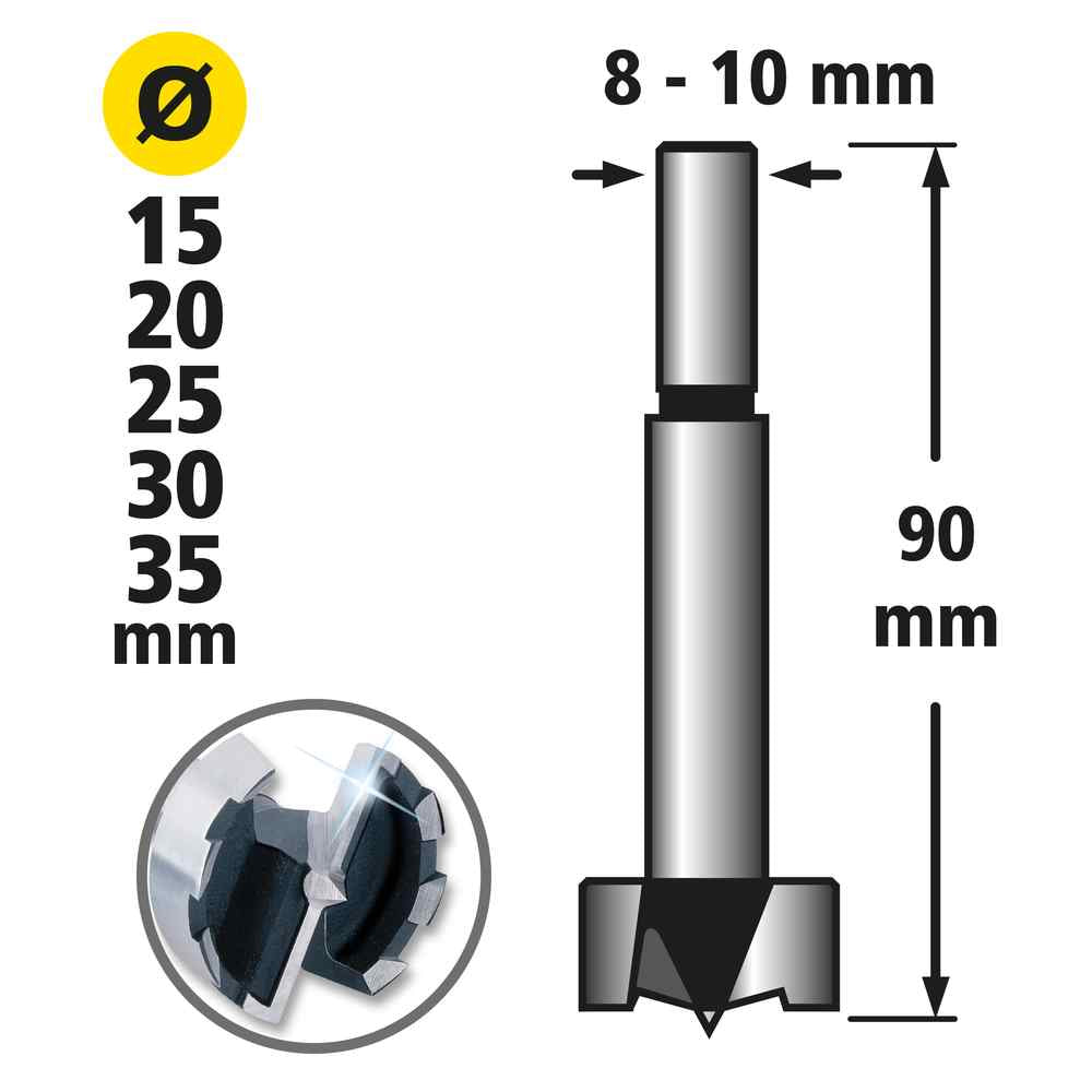 Wolfcraft Set Glodala Forstner fi 15, 20, 25, 30, 35mm / 5 dijelni – 1002000 by Wolfcraft 1002000 Ostali Pribor Za Bušilice