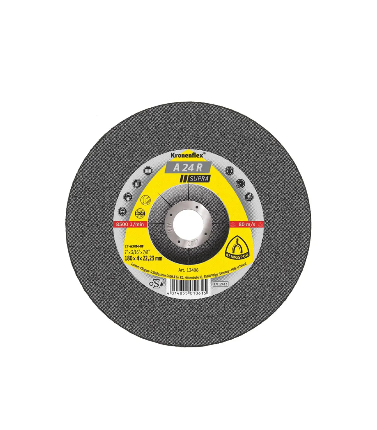 Klingspor – A 24 R Supra – 25/1 Rezna ploča za metal 230 × 3 × 22,23 mm (13464) by Klingspor Rezne i brusne ploče