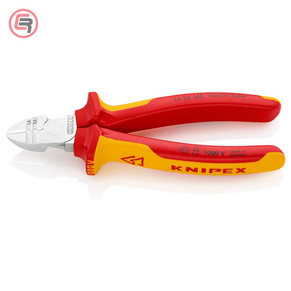 Knipex Kliješta Bočna Sječa – Sječice / Skidanje Izolacije 160 mm 1000V – 14 26 160 by Knipex 14 26 160 Kliješta