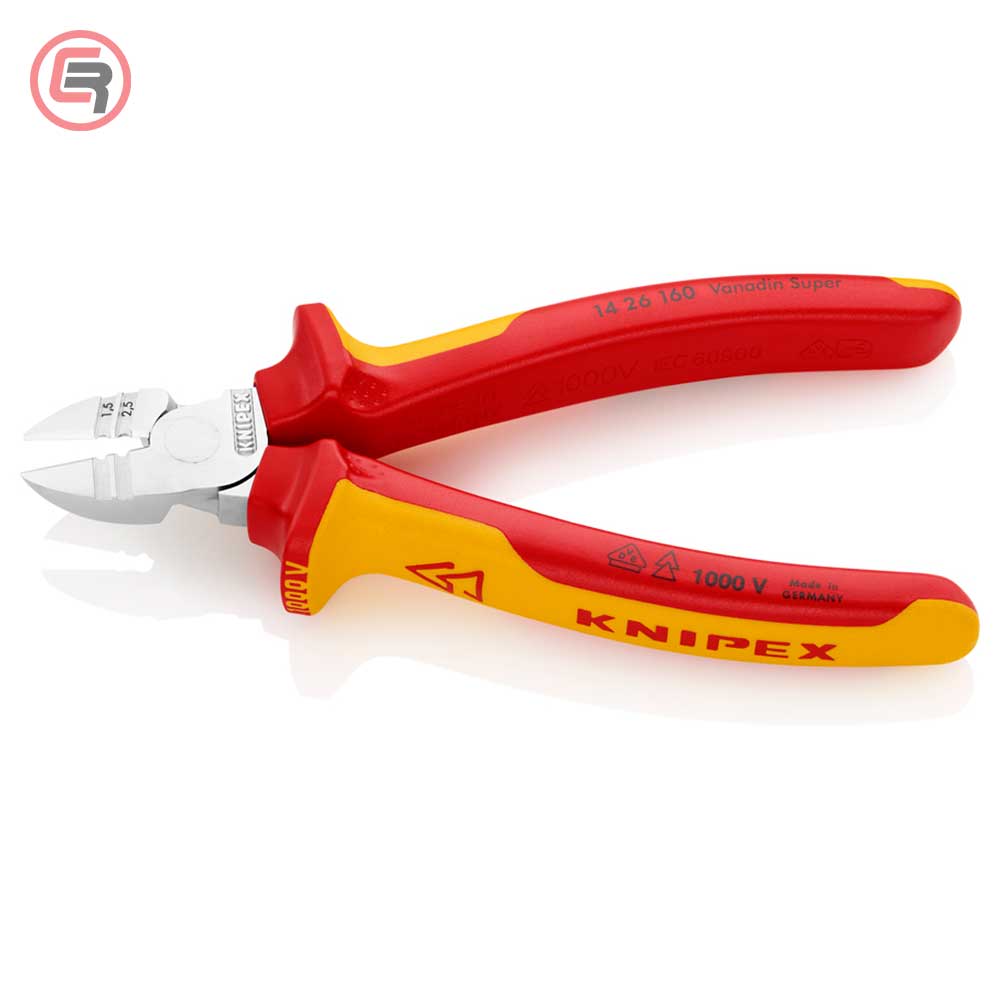 Knipex Kliješta Bočna Sječa – Sječice / Skidanje Izolacije 160 mm 1000V – 14 26 160 by Knipex 14 26 160 Kliješta - detalj 2