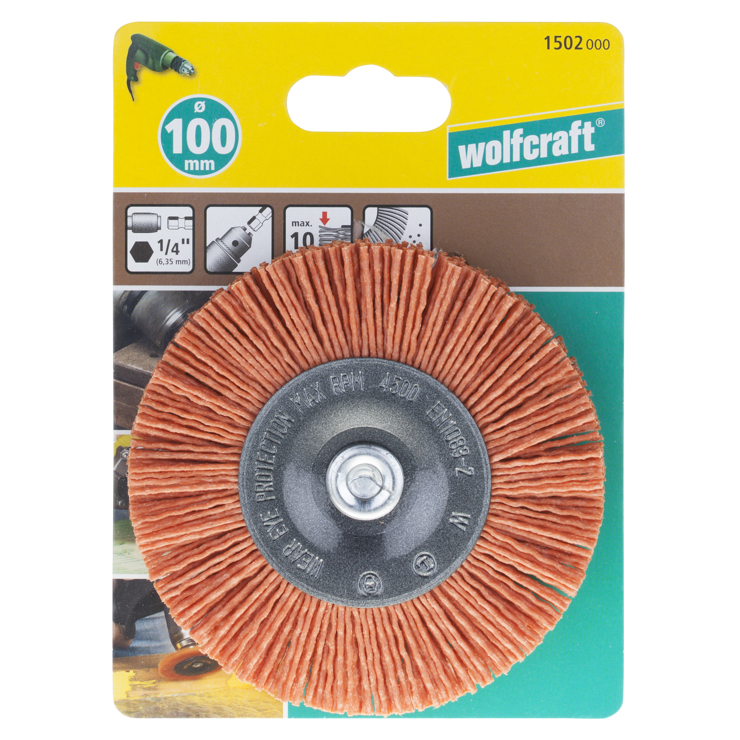 Wolfcraft Četka Kružna Najlonska Gruba fi 100×23/10×1,2 mm Prihvat 1/4″ – 1502000 by Wolfcraft 1502000 Četke, Brusni