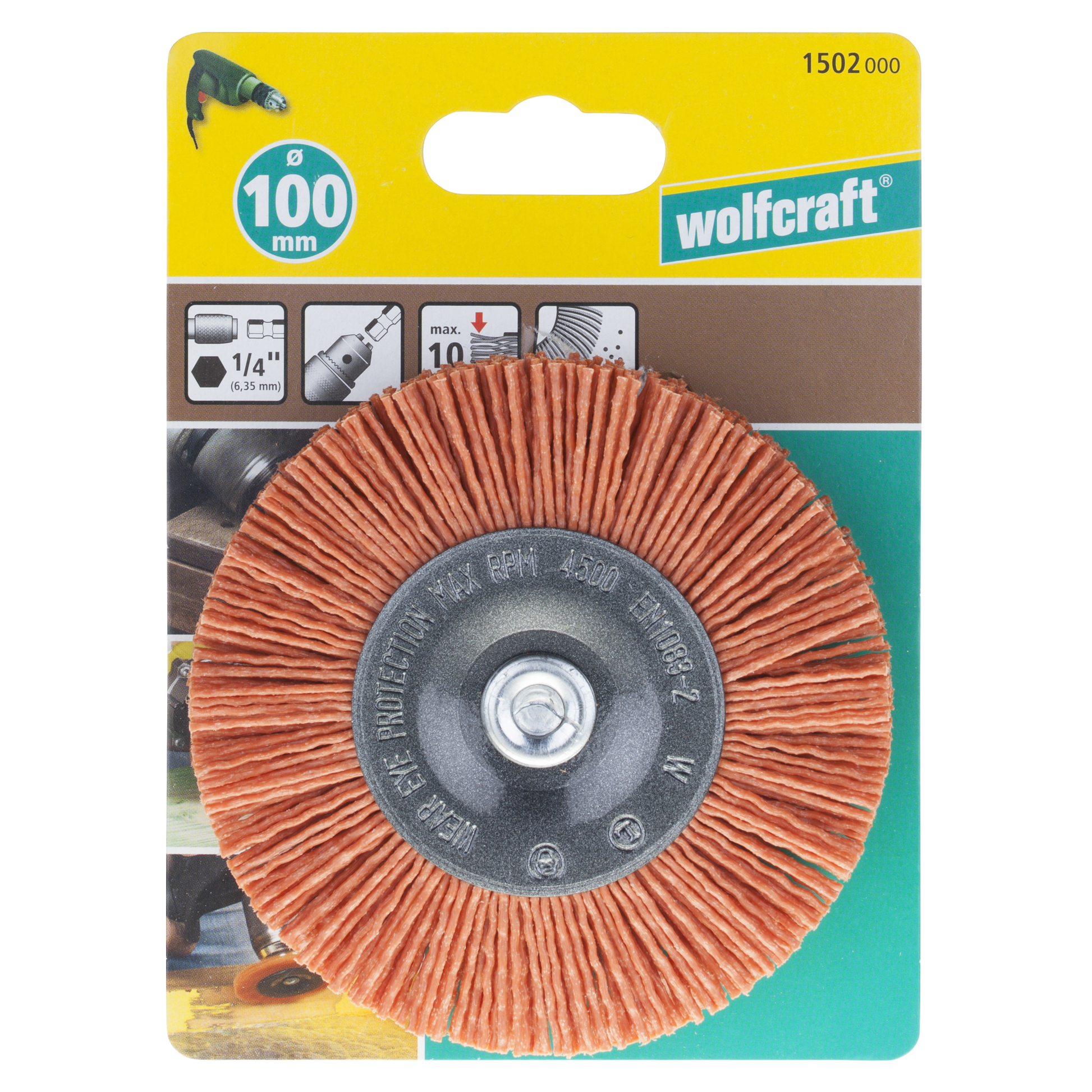 Wolfcraft Četka Kružna Najlonska Gruba fi 100×23/10×1,2 mm Prihvat 1/4″ – 1502000 by Wolfcraft 1502000 Četke, Brusni