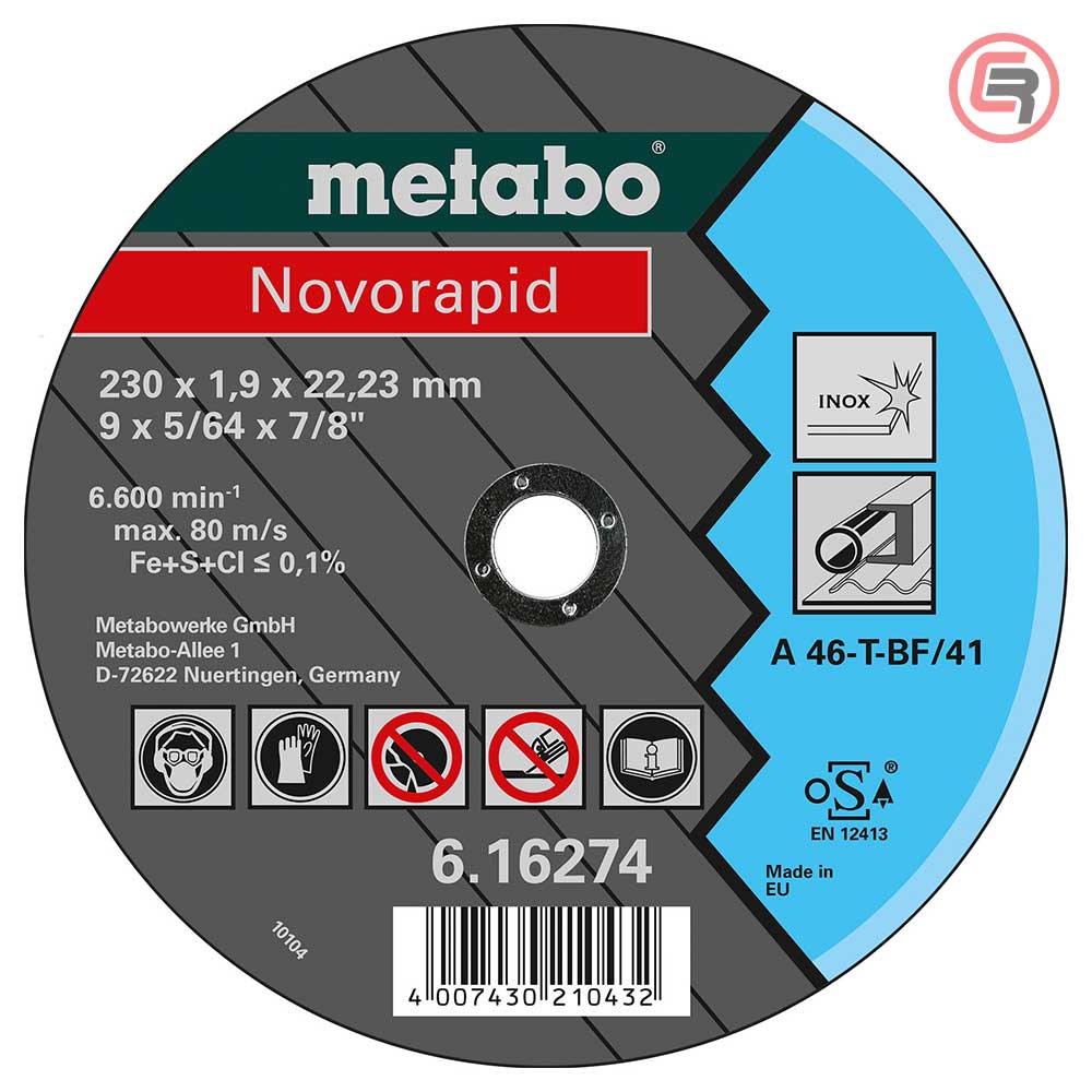 Metabo Rezna Ploča 230 x 1,9 x 22,2 mm Inox Novorapid – 616274000 by Metabo 616274000 Pribor Za Brusilice