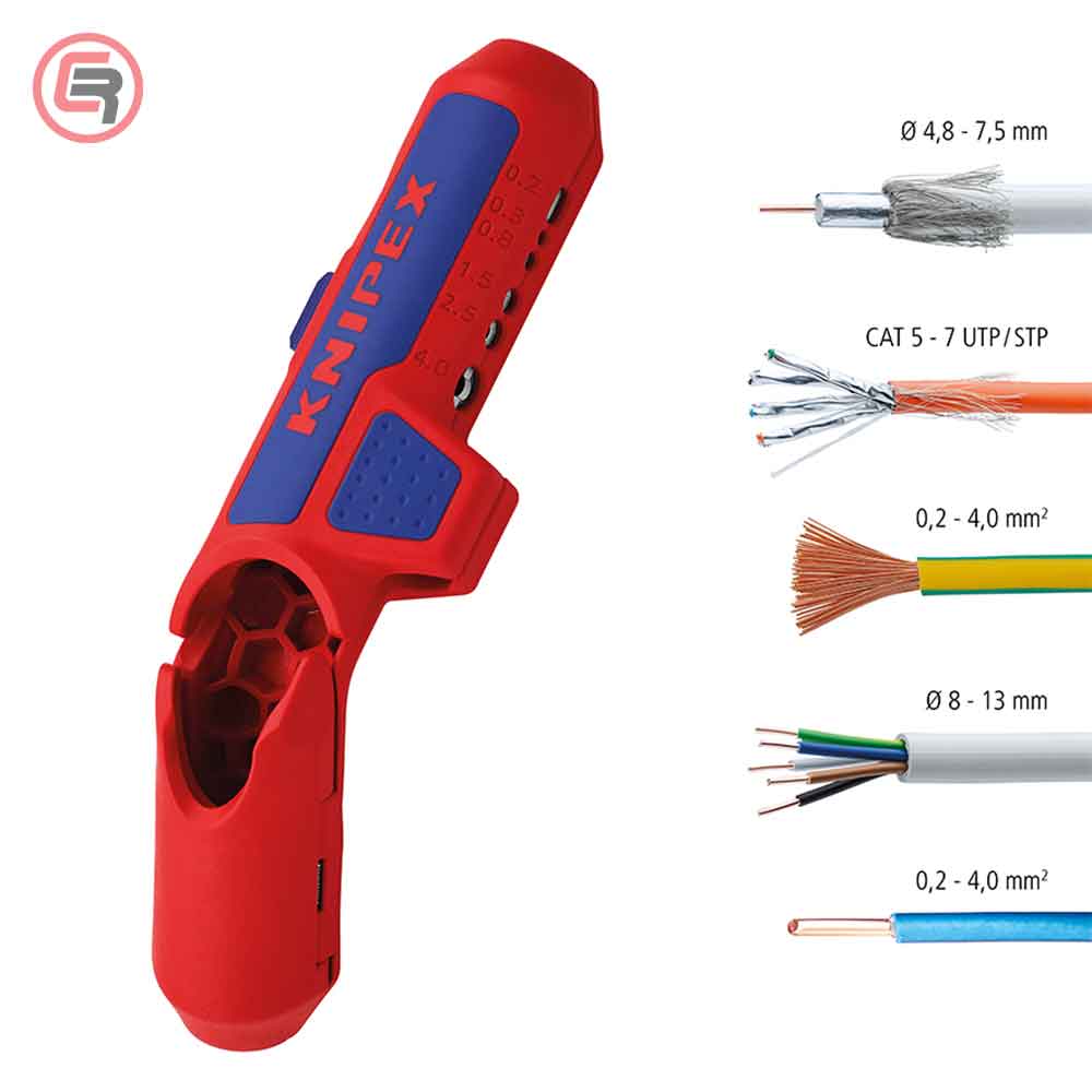 Knipex Skidač Izolacije Univerzalni ErgoStrip fi 8-13 mm Za Ljevake – 16 95 02 SB by Knipex 16 95 02 SB Alat Za