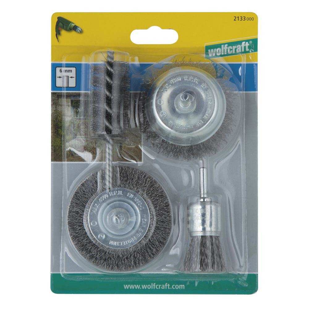 Wolfcraft Set Četki Čeličnih Za Bušilicu Prihvat 6 mm / 4 dijelni – 2133000 by Wolfcraft 2133000 Četke, Brusni Kolutovi