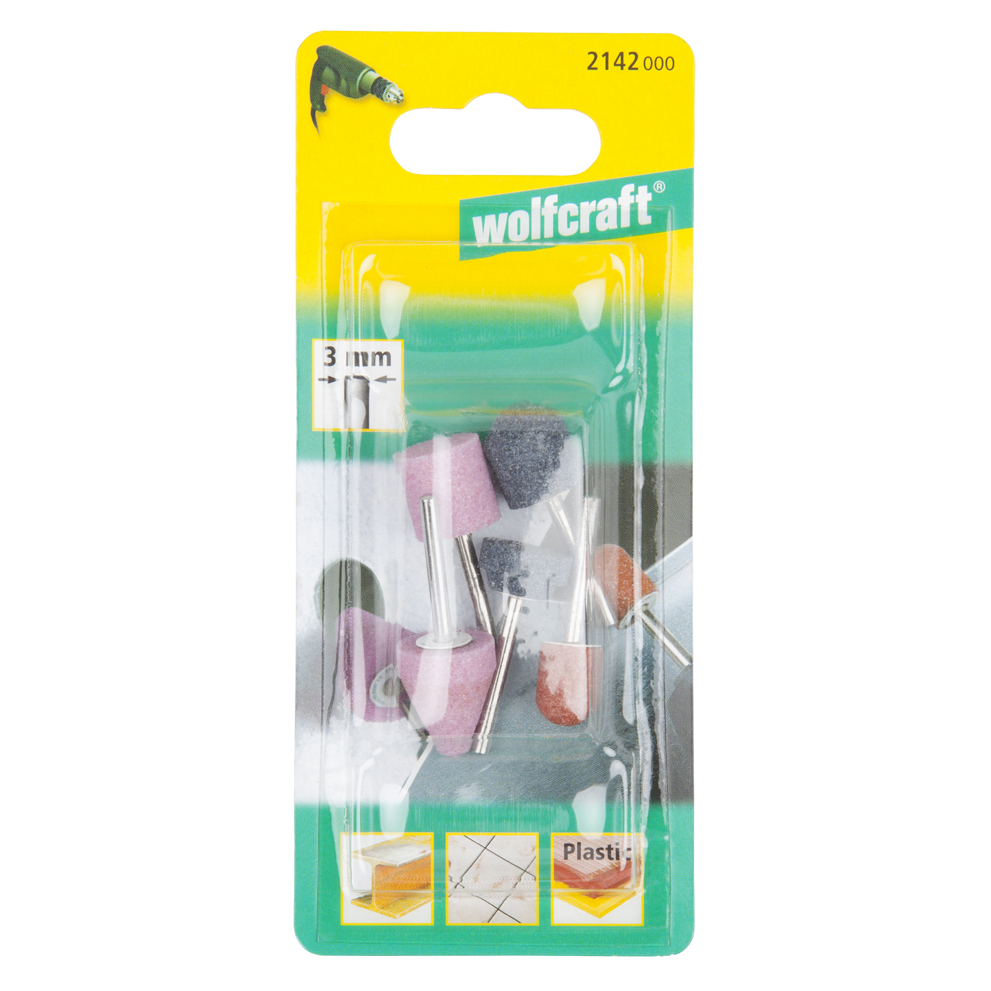Wolfcraft Set Keramičkih Brusnih Nastavaka Osovina 3 mm / 5 dijelni – 2142000 by Wolfcraft 2142000 Četke, Brusni Kolutovi
