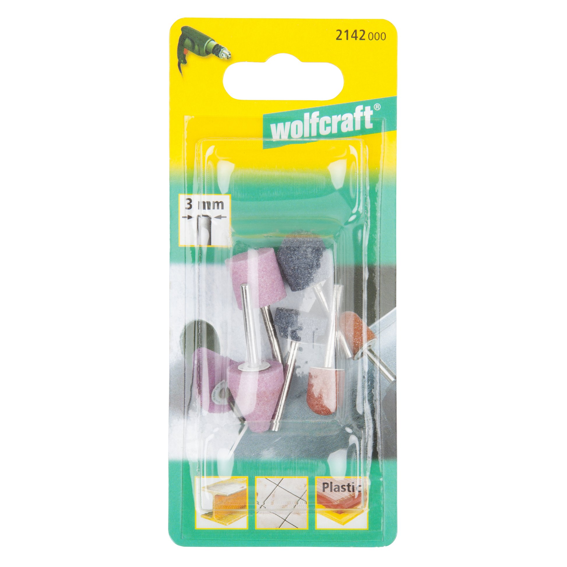 Wolfcraft Set Keramičkih Brusnih Nastavaka Osovina 3 mm / 5 dijelni – 2142000 by Wolfcraft 2142000 Četke, Brusni Kolutovi