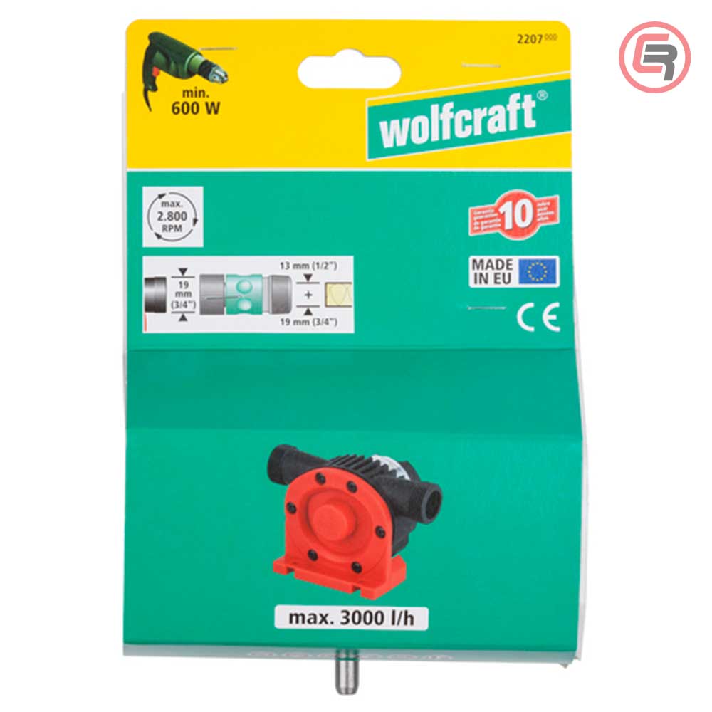 Wolfcraft Pumpa Pretočna Za Bušilicu Plastično Kućište 3000 l/h – 2207000 by Wolfcraft 2207000 Ostali Pribor Za Bušilice
