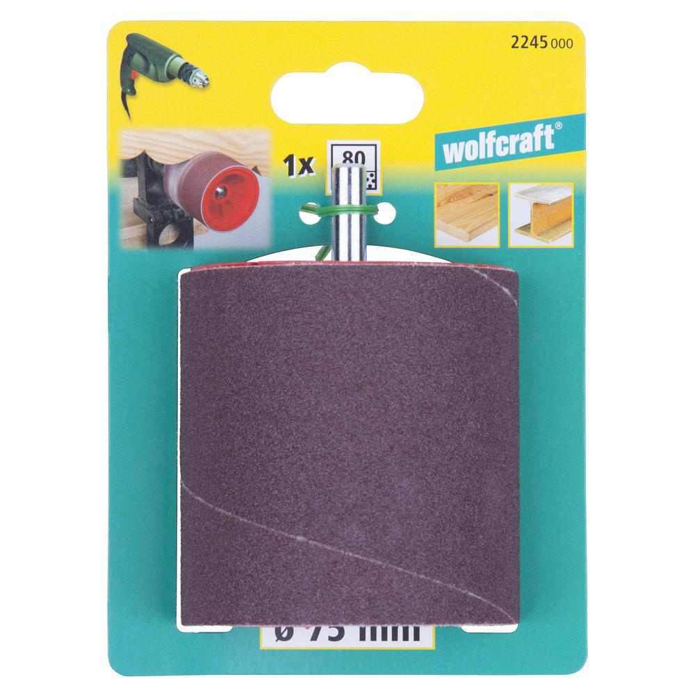 Wolfcraft Brusni Valjak 75 x 80 mm / GR 80 Osovina 8 mm – 2245000 by Wolfcraft 2245000 Četke, Brusni Kolutovi, Diskovi Za