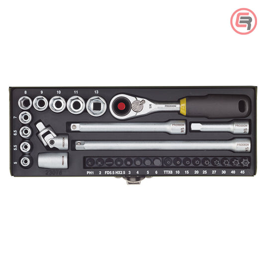 Proxxon Garnitura Nasadnih Ključeva Sa Magnetom 1/4″, 5-13mm / 32 dijelna – 23078 by Proxxon 23078 Garniture / Setovi Alata