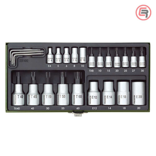 Proxxon Garnitura Nasadnih Torx Ključeva 1/4”+1/2” TX8-TX60 / 24 dijelna – 23102 by Proxxon 23102 Garniture / Setovi Alata