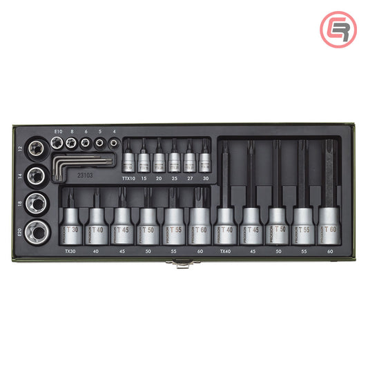 Proxxon Garnitura Nasadnih Torx Ključeva 1/4”+1/2” TX10-TX60 / 29 dijelna – 23103 by Proxxon 23103 Garniture / Setovi Alata