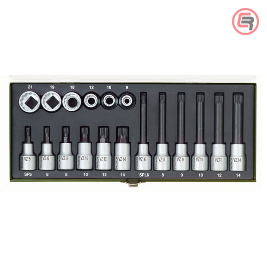 Proxxon Garnitura Nasadnih Zvijezda XZN Ključeva 1/2” / 18 dijelna – 23296 by Proxxon 23296 Garniture / Setovi Alata