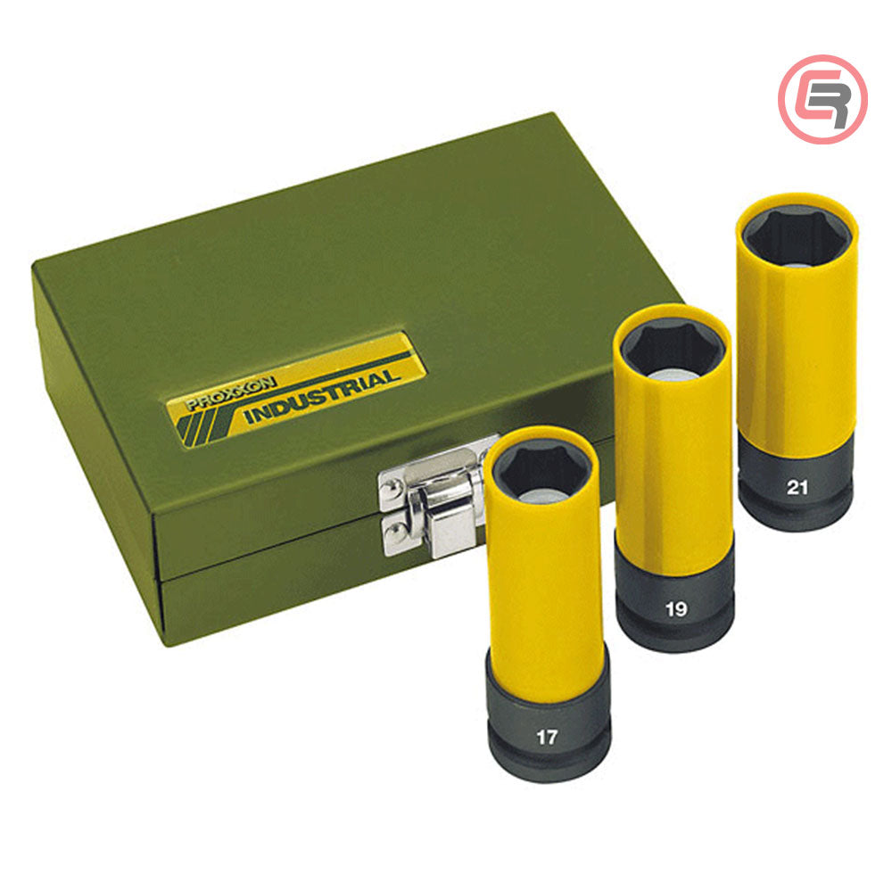Proxxon Garnitura Nasadnih Ključeva Udarnih Dugih 1/2″ Sa PVC Zaštitom 17-19-21 / 85 mm – 23938 by Proxxon 23938 Garniture