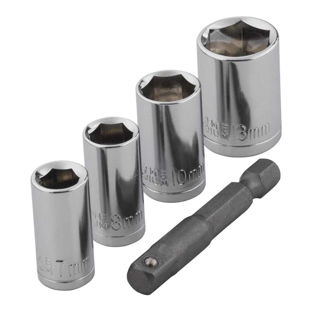 Wolfcraft Set Nasadnih Ključeva 1/4″ SW 7/8/10/13mm + Adapter / 5 dijelni – 2413000 by Wolfcraft 2413000 Bitovi, Adapteri