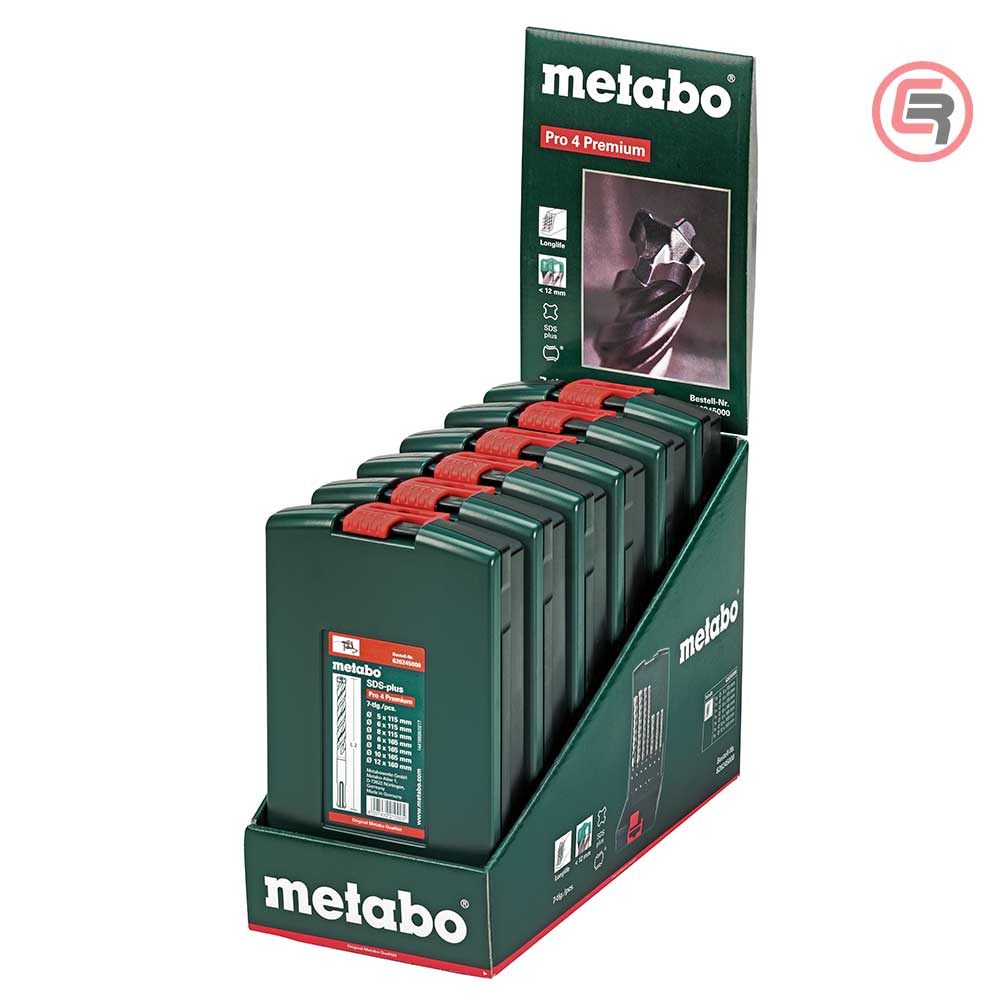 Metabo Garnitura Svrdala SDS-plus Pro 4 Premium (4 oštrice) 5 – 12 mm / 7 dijelna – 626245000 by Metabo 626245000 Garniture