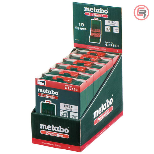 Metabo Garnitura Svrdala Za Metal HSS-G, 1-10 mm / 19 dijelna u Metalnoj Kutiji “SP” – 627153000 by Metabo 627153000