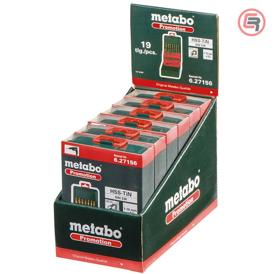 Metabo Garnitura Svrdala Za Metal HSS-TiN, 1-10 mm / 19 dijelna u Metalnoj Kutiji “SP” – 627156000 by Metabo 627156000