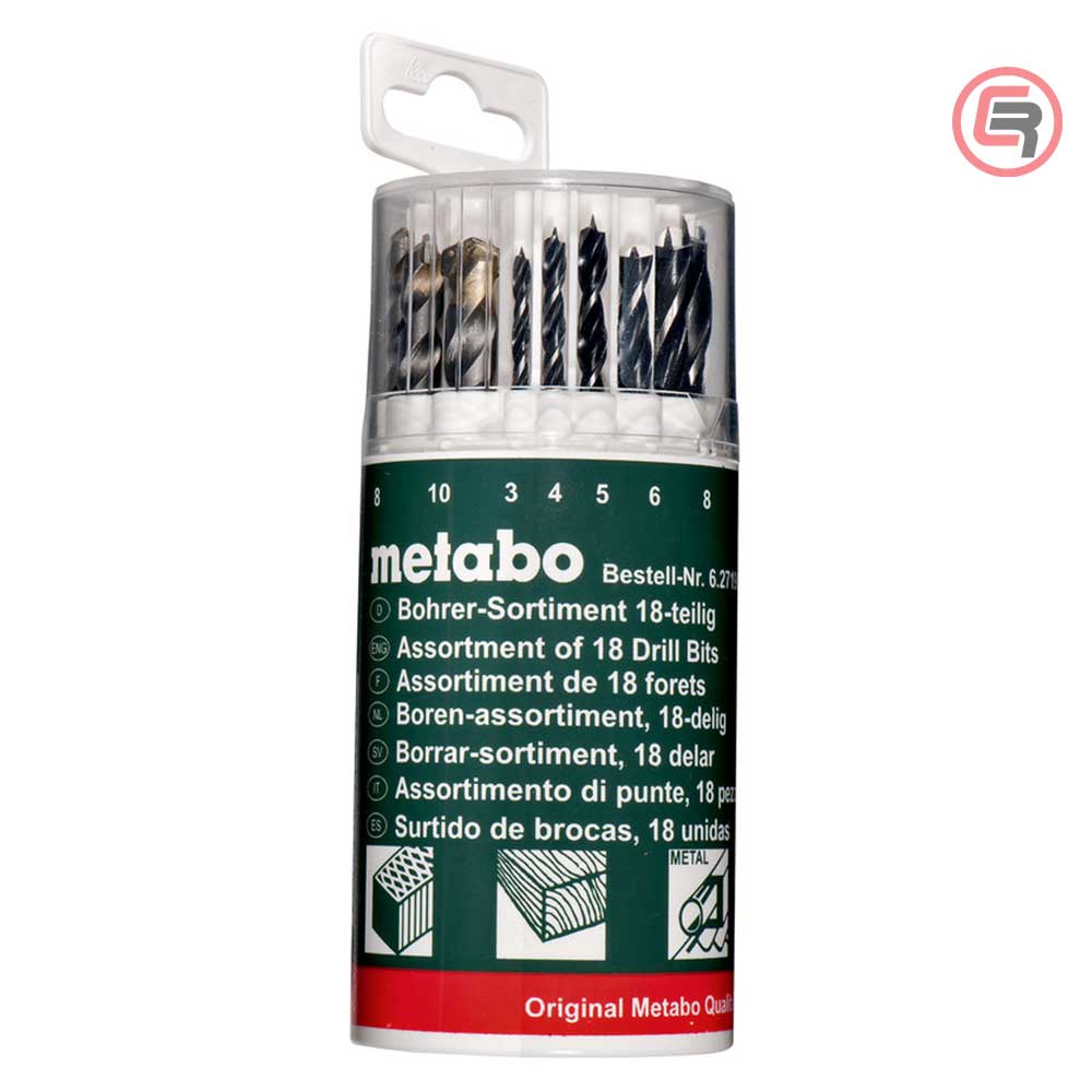 Metabo Garnitura Svrdala Za Drvo-Metal-Beton 3 – 10 mm / 18 dijelna U PVC Kutiji – 627190000 by Metabo 627190000 Garniture