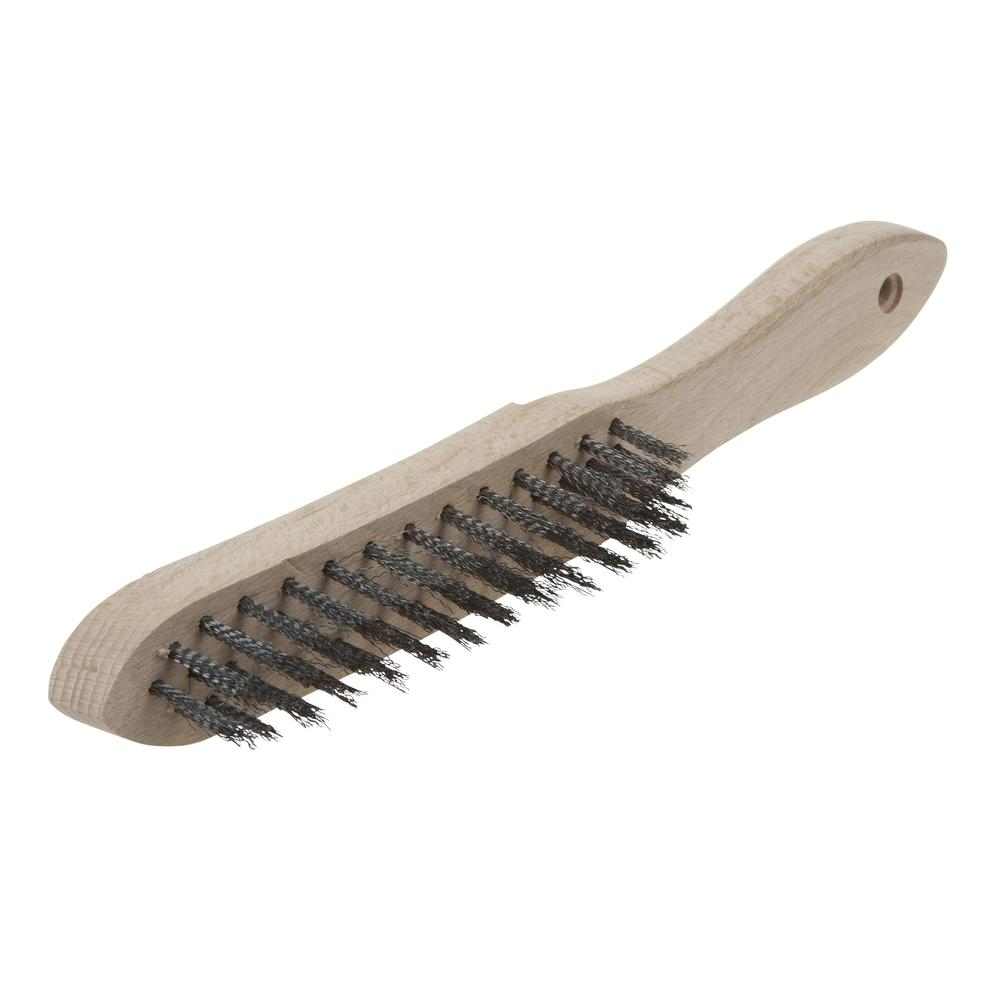 Wolfcraft Četka S Drvenom Drškom 265/140x23x0,3 mm Čelična Žica 4-Redna – 2723000 by Wolfcraft 2723000 Ostali Alati i Pribor