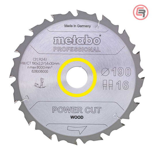 Metabo List Kružne Pile 190 x 2,2 / 1,4 x 30 / Z = 14 Power Cut Wood Professional – 628005000 by Metabo 628005000 Listovi