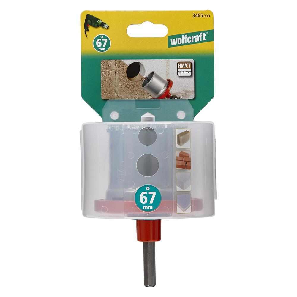 Wolfcraft Kruna Za Zidove Od Cigle i Kamena fi 67 / 55 mm Prihvat 6-STR – 3465000 by Wolfcraft 3465000 Krune, Glodala