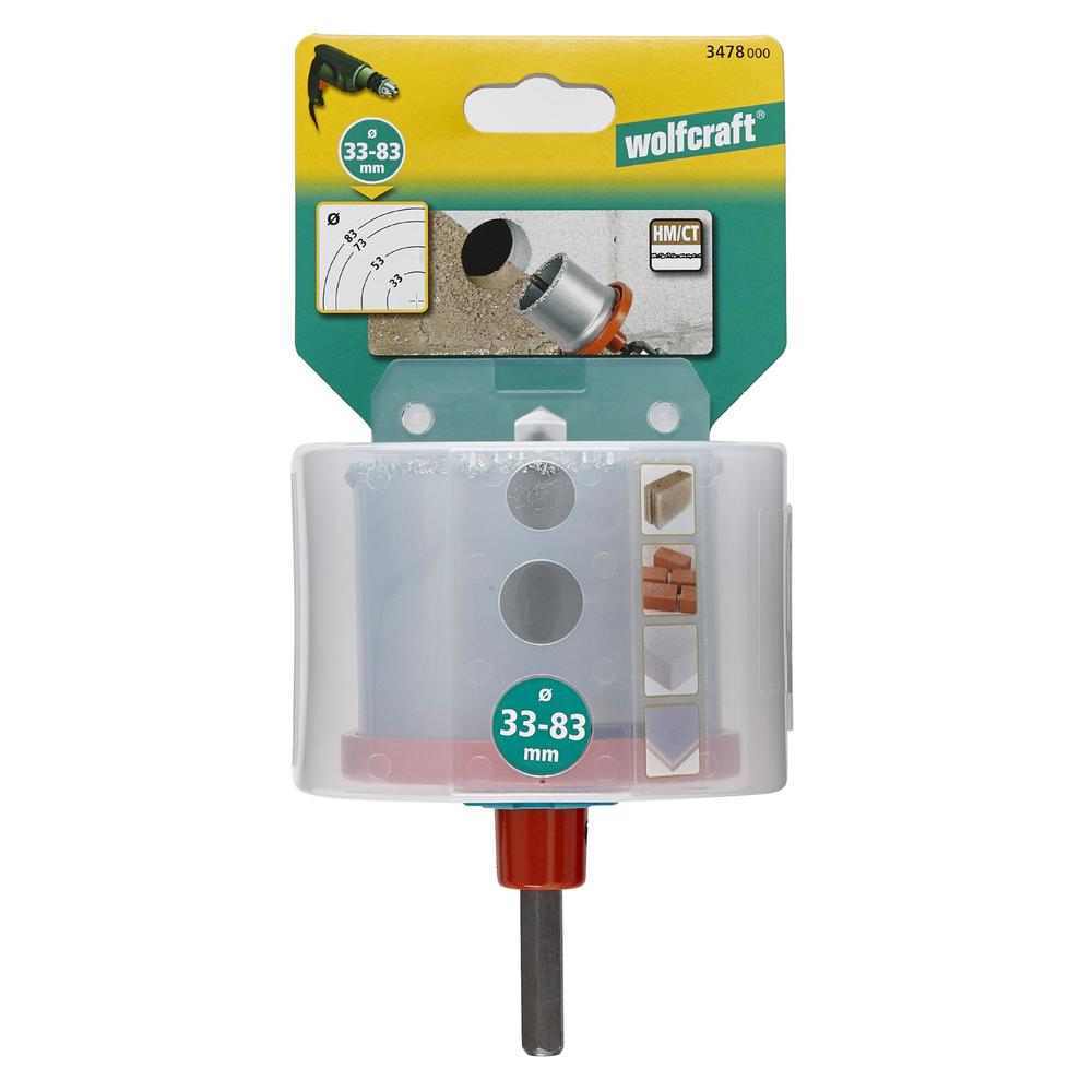 Wolfcraft Set Kruna Za Zidove Od Cigle i Kamena fi 33, 53, 73, 83 / 55 mm / 6 dijelni – 3478000 by Wolfcraft 3478000 Krune