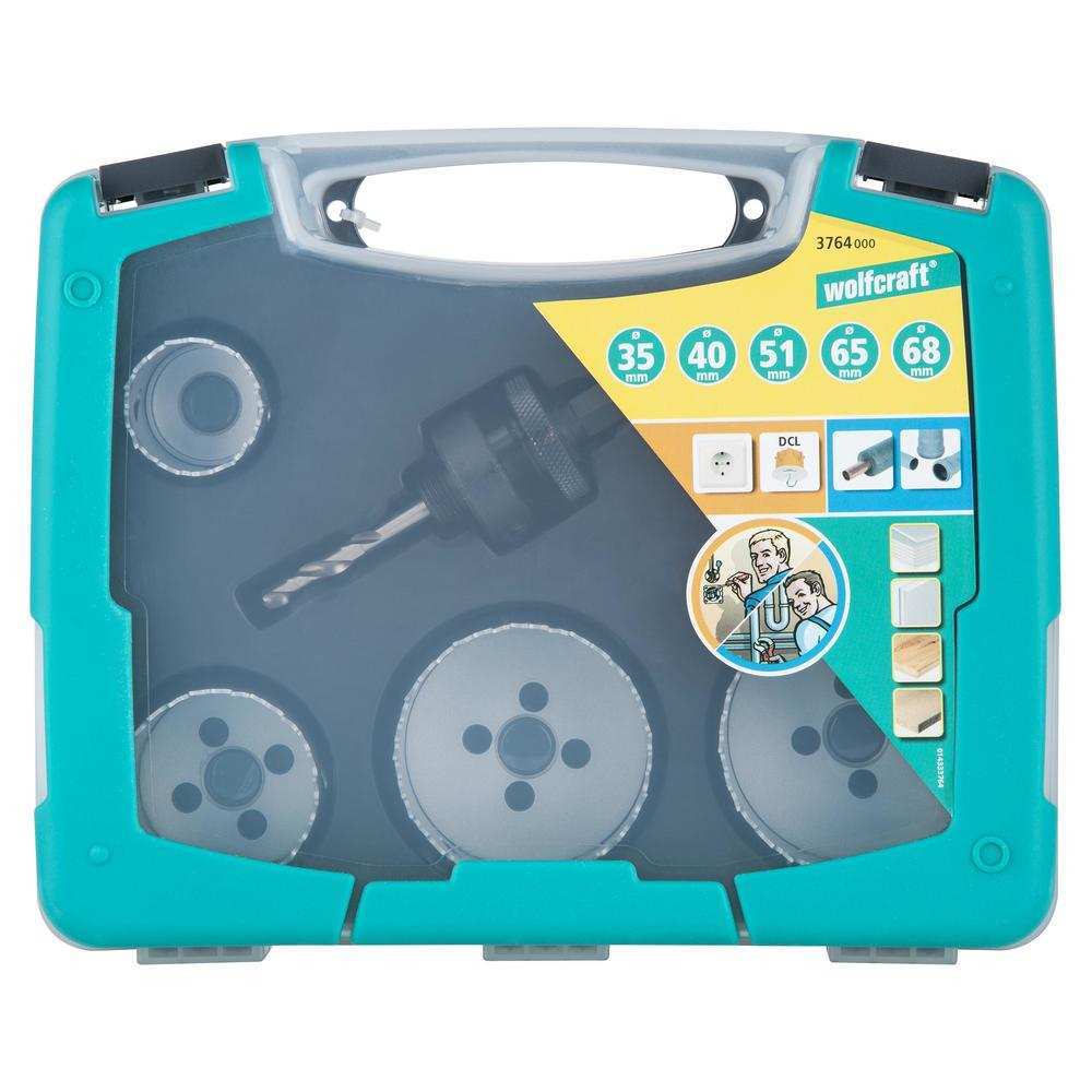 Wolfcraft Set Kruna Bi-Metal Elektrika i Sanitarije 35, 40, 51, 65 i 68 mm / 6 dijelni U Koferu – 3764000 by Wolfcraft