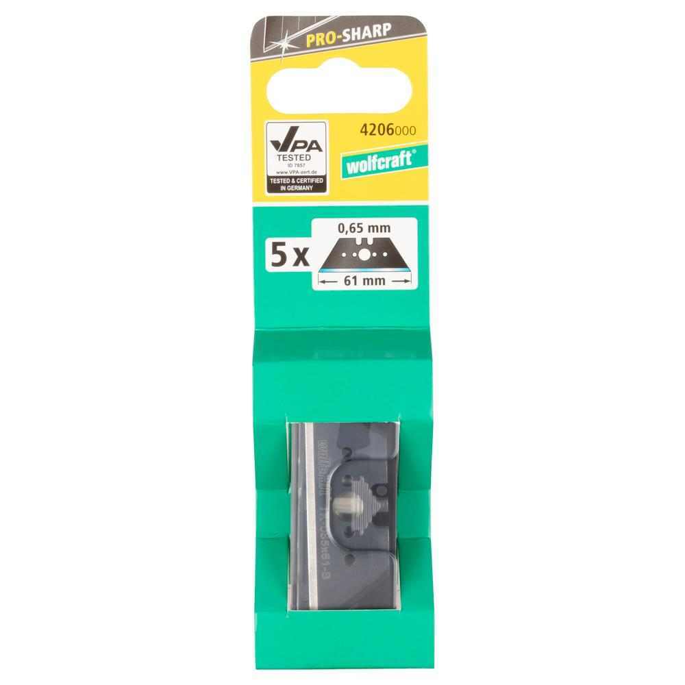 Wolfcraft Oštrice Za Skalper Trapezne Pro-Sharp Crne 0,65 x 61 mm / 5 kom – 4206000 by Wolfcraft 4206000 Ručni Rezni Alat i