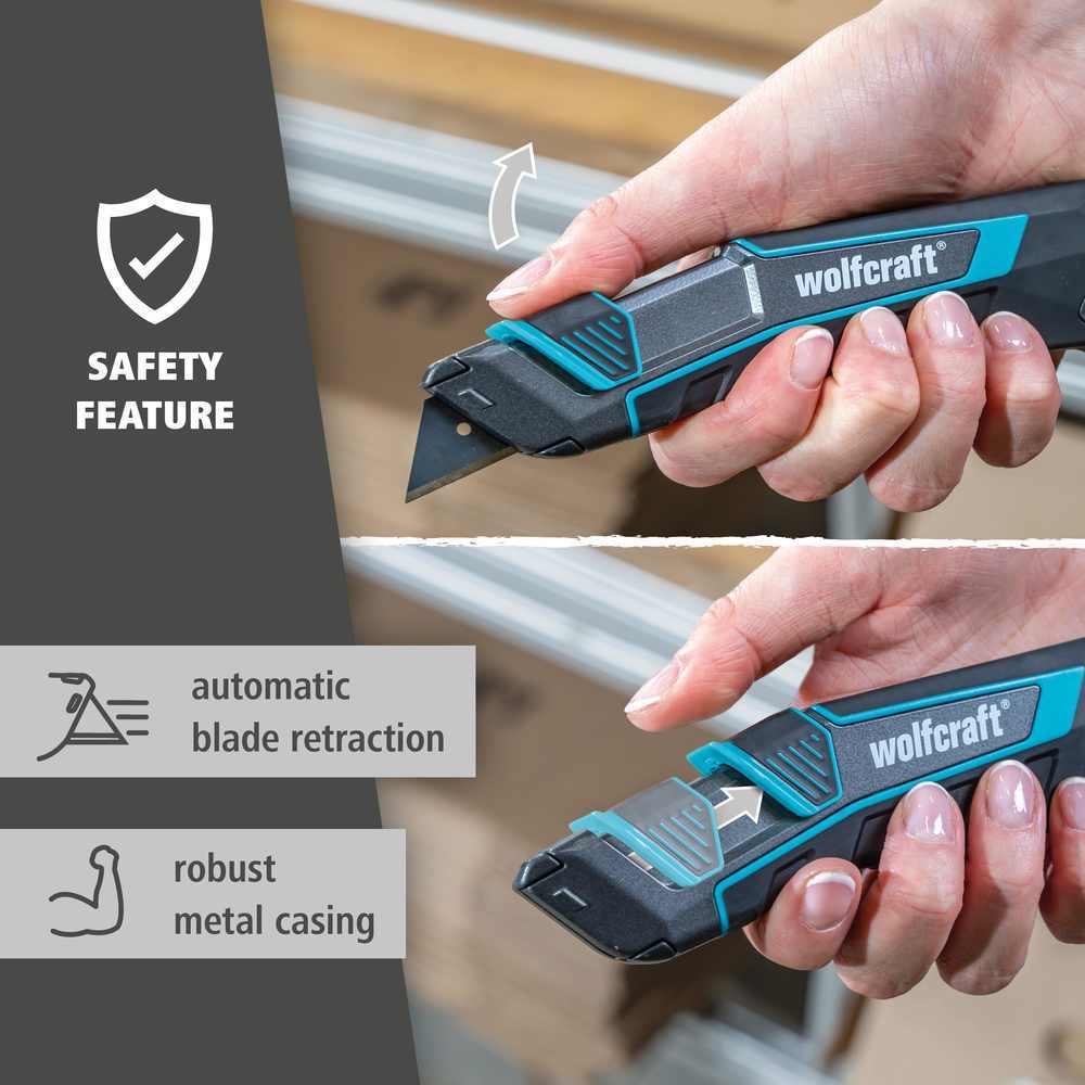 Wolfcraft Skalper Metalno Kučište Sa Trapeznom Oštricom 61 x 0,65 mm Pro Safety Sa Futrolom i Vezicom – 4292000 by