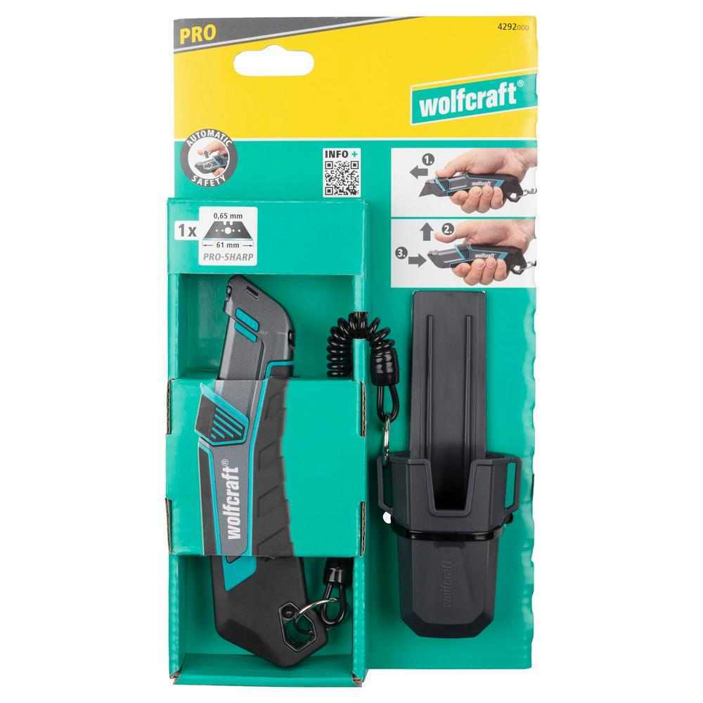 Wolfcraft Skalper Metalno Kučište Sa Trapeznom Oštricom 61 x 0,65 mm Pro Safety Sa Futrolom i Vezicom – 4292000 by