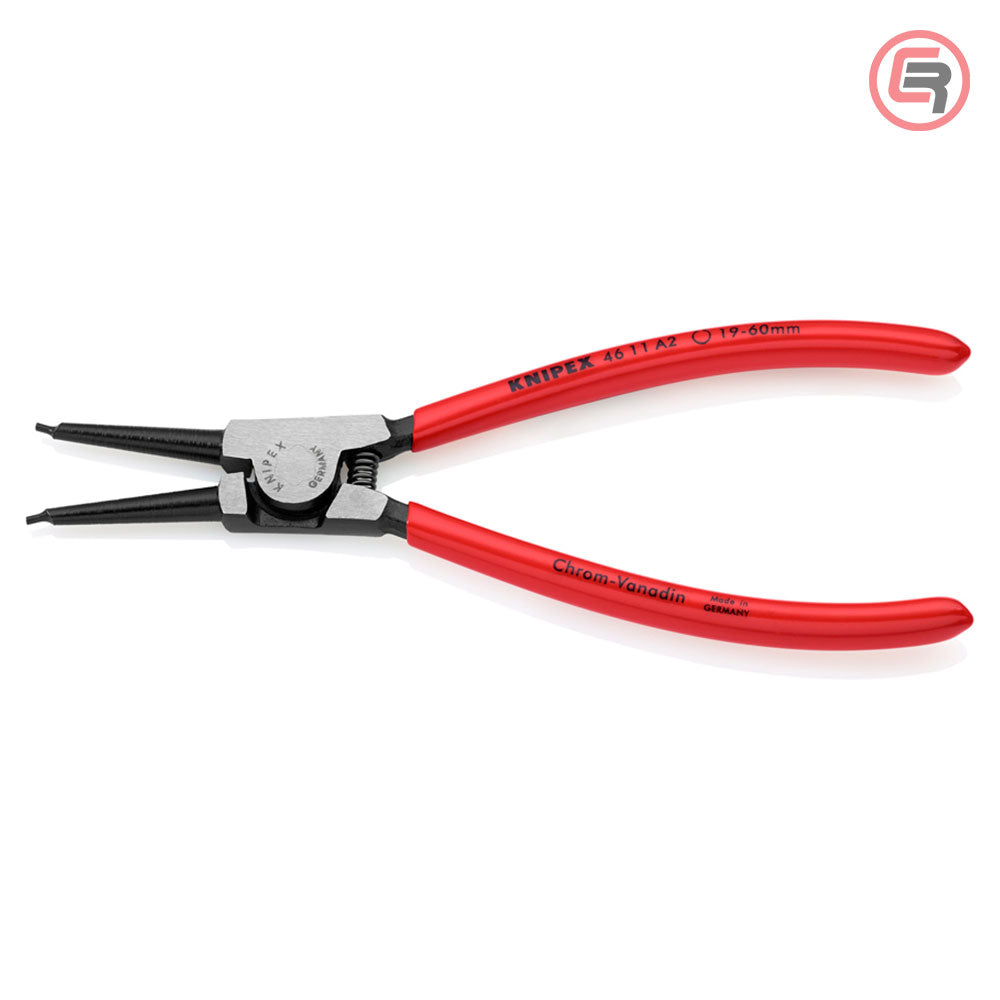 Knipex Kliješta Za Seger Osigurače Vanjska Ravna (fi 19-60 mm) 180 mm – 46 11 A2 by Knipex 46 11 A2 Kliješta Za Seger