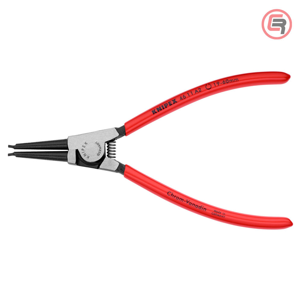 Knipex Kliješta Za Seger Osigurače Vanjska Ravna (fi 19-60 mm) 180 mm – 46 11 A2 by Knipex 46 11 A2 Kliješta Za Seger