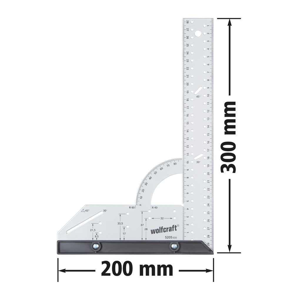 Wolfcraft Kutnik / Uglomjer Univerzalni 200 x 300 mm – 5205000 by Wolfcraft 5205000 Mjerni Uređaji - detalj 3