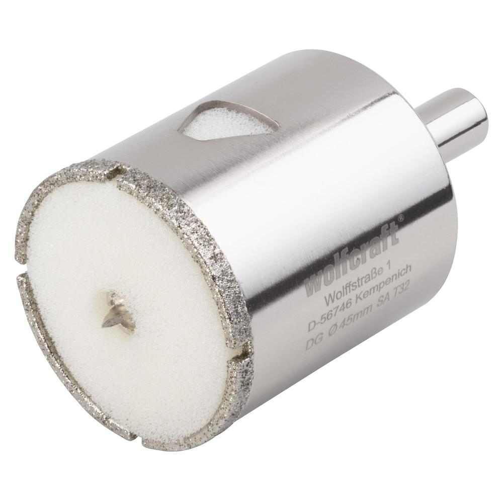 Wolfcraft Kruna Dijamantna Za Pločice “Ceramic” fi 45 / 45 mm Osovina 10 mm – 5928000 by Wolfcraft 5928000 Krune, Glodala
