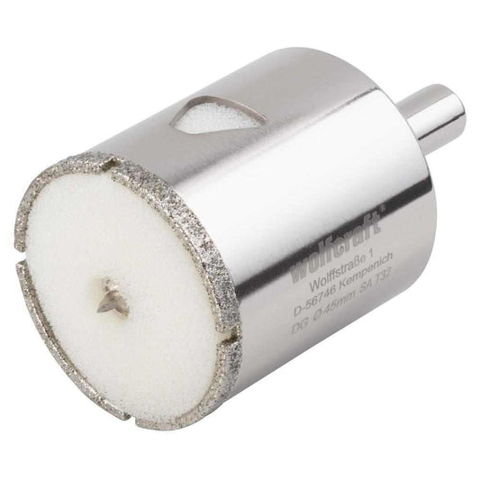 Wolfcraft Kruna Dijamantna Za Pločice “Ceramic” fi 45 / 45 mm Osovina 10 mm – 5928000 by Wolfcraft 5928000 Krune, Glodala