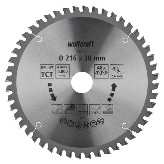 Wolfcraft list kružne pile 216 mm s 48 zuba