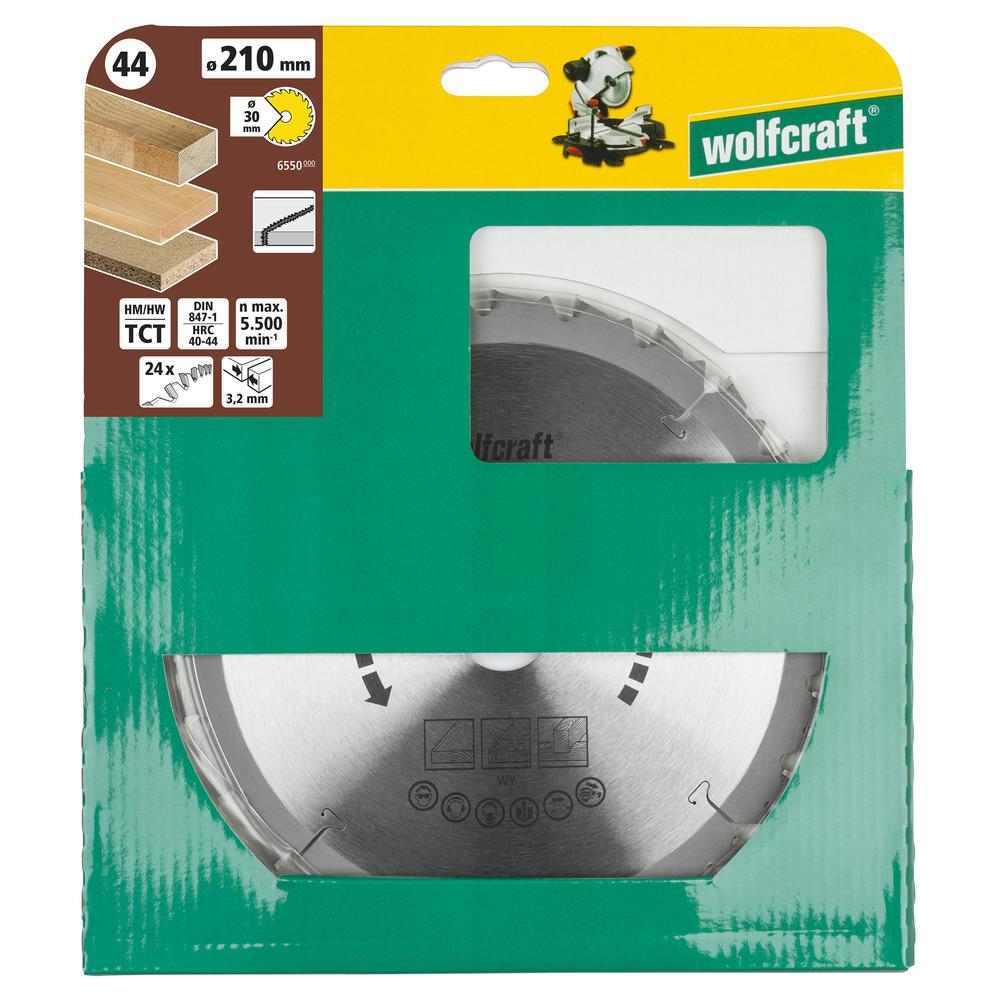 Wolfcraft List Kružne Pile 210 x 3,2 x 30 mm / Z=24 TCT (brzi, grubi rezovi) Za Preklopne Pile – 6550000 by Wolfcraft