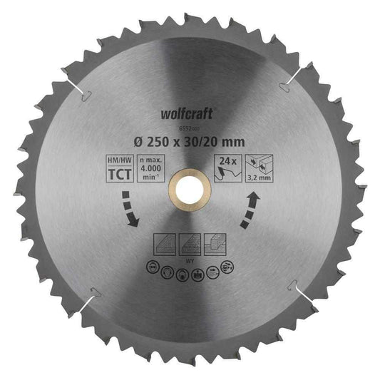 Wolfcraft HM list kružne pile 250 mm s 24 zuba