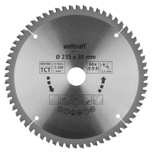 Wolfcraft list kružne pile 6625000, 235 mm, 64 zuba