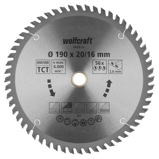 Wolfcraft list kružne pile 190 mm sa 56 HM zuba
