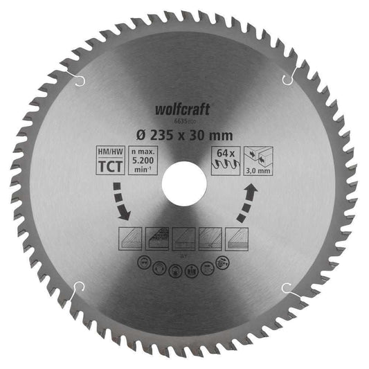 Wolfcraft HM list kružne pile 235 mm sa 64 zuba