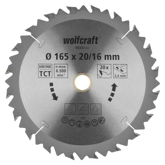 Wolfcraft 6644000 HM list kružne pile 165 mm s 20 zuba