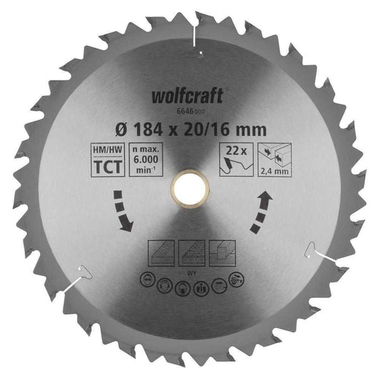 Wolfcraft HM list kružne pile 184 mm s 22 zuba