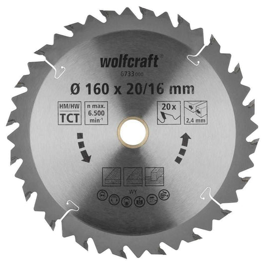Wolfcraft list kružne pile 160 mm s 20 HM zuba
