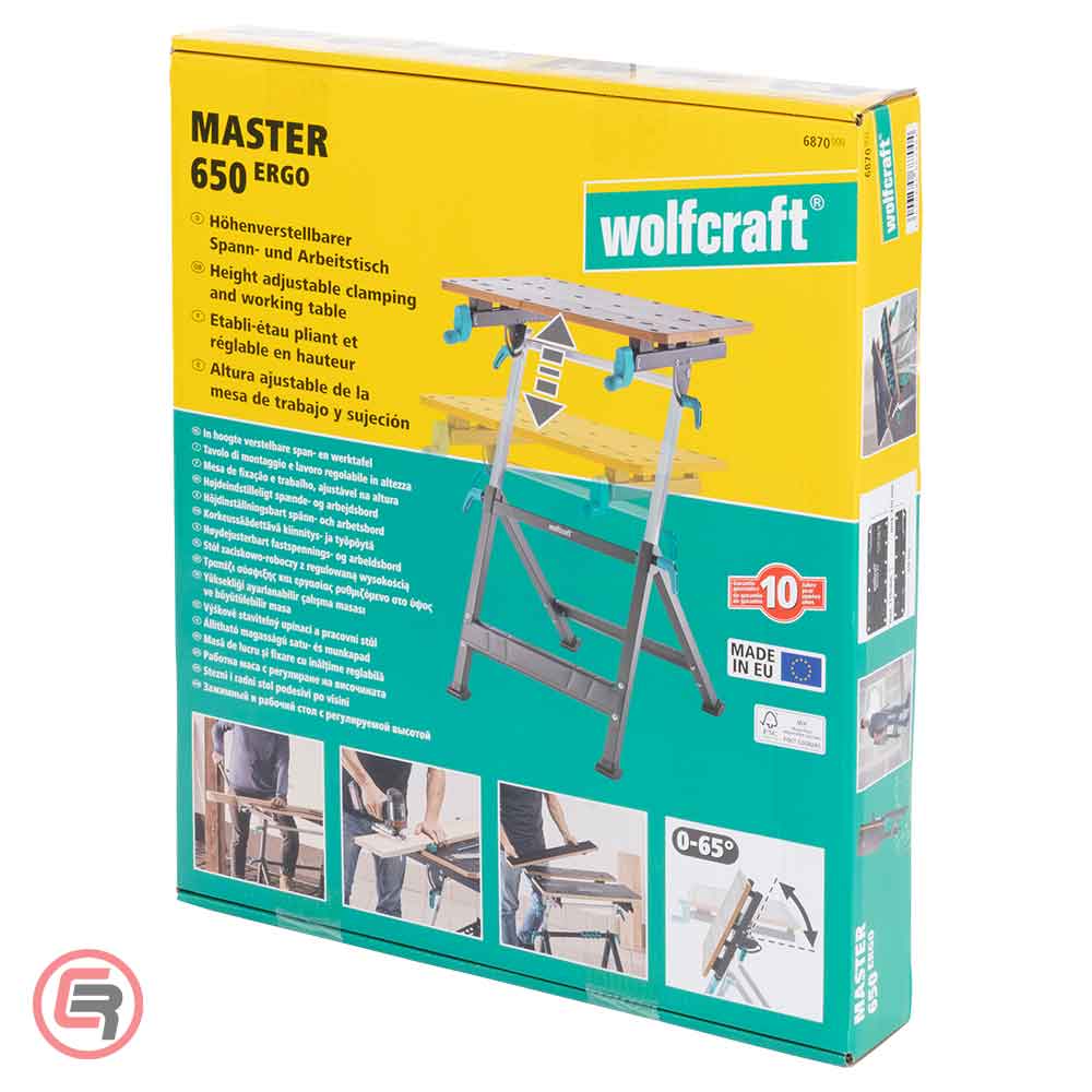 Wolfcraft Stol Radni i Stezni Master 650 Ergo / 650 x 720 x 950 mm – 6870000 by Wolfcraft 6870000 Ostali Alati i Pribor