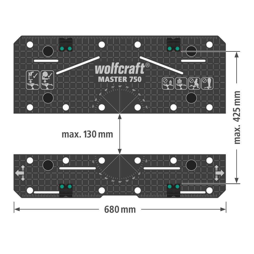 Wolfcraft Stol Radni i Stezni Master 750 Ergo / 680 x 700 x 950 mm – 6871000 by Wolfcraft 6871000 Ostali Alati i Pribor