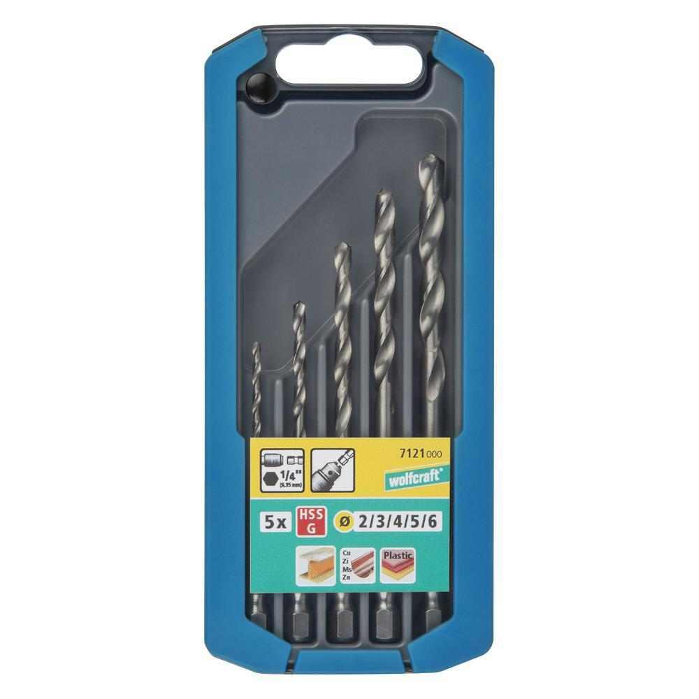 Wolfcraft Garnitura Svrdala Za Metal HSS 2 – 6 mm Prihvat 1/4″ U PVC Kutiji / 5 dijelna – 7121000 by Wolfcraft 7121000